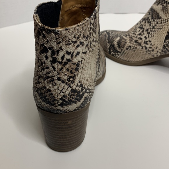 Maurices | Snakeskin Ankle Booties | Brown Healed Low Boots Size 8 Fall Fashion - Picture 5 of 12
